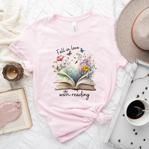 Fall In Love with Reading Pink Graphic Tee - The Red Rival