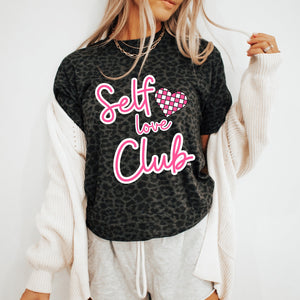 Self Love Club Black Leopard Tee - The Red Rival