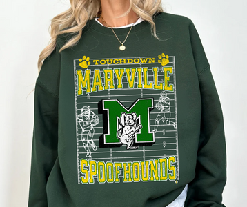 Touchdown Maryville Spoofhounds Forest Green Sweatshirt - The Red Rival