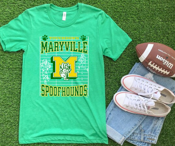 Touchdown Maryville Spoofhounds Green Tee - The Red Rival