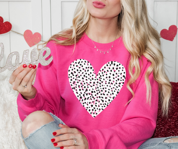 Dot Heart Pink Sweatshirt - The Red Rival