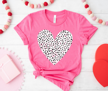 Dot Heart Pink Tee - The Red Rival