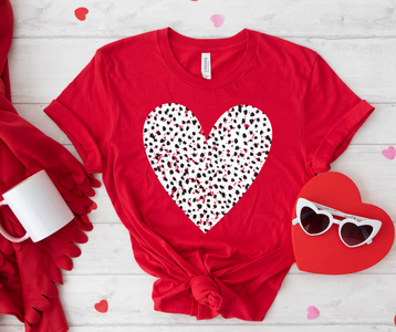 Dot Heart Red Tee - The Red Rival