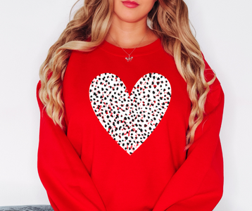 Dot Heart Red Sweatshirt - The Red Rival