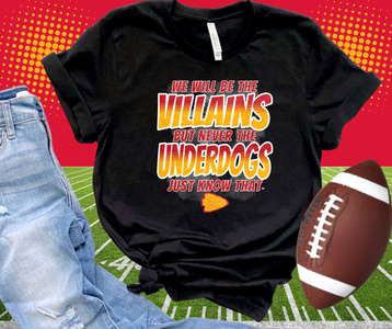 Villains but not Underdogs Black Graphic Tshirt - The Red Rival