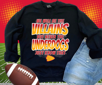 Villains but not Underdogs Black Graphic Sweatshirt - The Red Rival