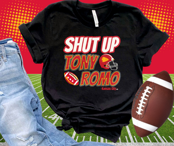 Shut Up Tony Romo Black Graphic Tshirt - The Red Rival