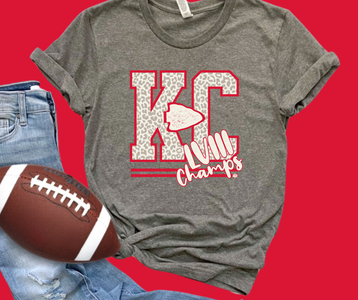 Leopard KC LVIII Champs Grey Graphic Tshirt - The Red Rival