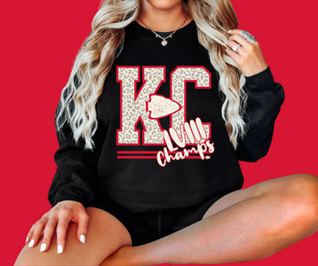 Leopard KC LVIII Champs Black Graphic Sweatshirt - The Red Rival