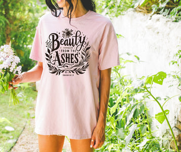 Beauty from the Ashes Light Pink Graphic Tee - Graphic Tee - The Red Rival
