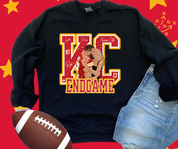 Travis & Taylor Confetti KC Endgame Black Graphic Sweatshirt - Graphic Tee - The Red Rival